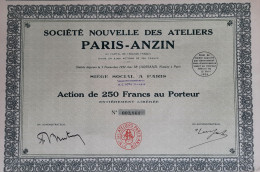 Société Nouvelle Des Ateliers Paris-Anzin  (1932) Paris - Autres & Non Classés