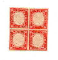 1861 Province Napoletane Quartina 40 C. Rosso MNH** - Nápoles