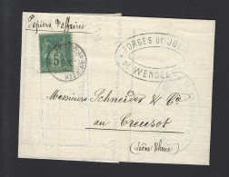 LETTRE FRANCE 1885 FORGES WENDEL - 1877-1920: Semi Modern Period