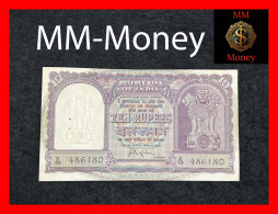 INDIA 10 Rupees  1957   P.  39  P.h. *sig. Iengar*   XF - India
