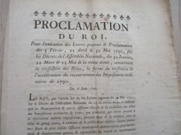 Révolution Proclamation Du Roi 06/06/1790 Nouvelles Impositions Rôles..... - Decrees & Laws