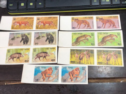 VIET  NAM  NORTH STAMPS-print Test Imperf-1981-(ANIMALS OF CUC PHUONG NATIONAL PARK )7 PCS 14 STAMPS Good Quality - Vietnam
