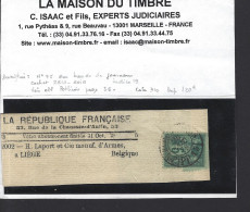 LETTRE FRANCE BANDE JOURNAL POUR LA BELGIQUE SAGE OBL PARIS PP 15 - 1877-1920: Période Semi Moderne