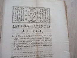 Révolution Lettres Patentes  Du Roi 13/06/1790 Contestations Au Niveau Des Impositions - Decretos & Leyes