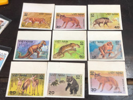 VIET  NAM  NORTH STAMPS-print Test Imperf-1981-(ANIMALS OF CUC PHUONG NATIONAL PARK )9 PCS 9 STAMPS Good Quality - Vietnam