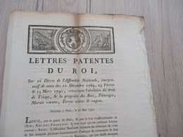 Révolution Lettres Patentes  Du Roi 26/05/1790 Abolition Droit De Triage Propriété Des Bois Pâturages Marais Vacans Terr - Decretos & Leyes