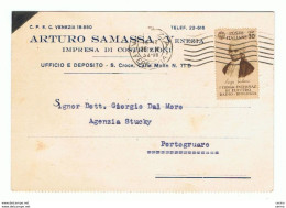 VENEZIA:  1934  CARTOLINA  POSTALE  PUBBLICITARIA  PER  PORTOGRUARO  -  FP - Advertising