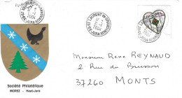 JURA 39 - ST LAURENT EN GRANDVAUX - RECETTE RA 9 - TIMBRE N° 3591 - NANA - TARIF 1 3 05 - SEUL SUR LETTRE - 2004 - Manual Postmarks