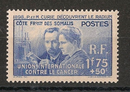 COTE DES SOMALIS - 1938 - N°YT. 147 - Marie Curie - Neuf Luxe ** / MNH / Postfrisch - Unused Stamps