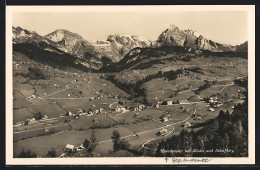 AK Unterwasser, Ortsansicht Mit Säntis Und Schafberg  - Autres & Non Classés