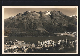 AK St. Moritz-Dorf, Ortsansicht Mit See Und Bergpanorama  - Autres & Non Classés