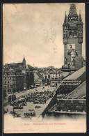 AK Basel, Rathausturm Und Marktplatz  - Basilea