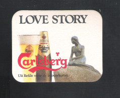 Bierviltje - Sous-bock - Bierdeckel : CARLSBERG - LOVE STORY - UIT LIEFDE VOOR DE BROUWKUNST  (B 1276 A) - Sous-bocks