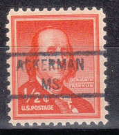 USA Precancel Vorausentwertungen Preo Locals Mississippi, Ackerman 841 - Precancels