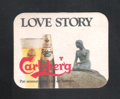 Bierviltje - Sous-bock - Bierdeckel : CARLSBERG - LOVE STORY - PAR AMOUR POUR L'ART DE BRASSER  (B 1276 B) - Beer Mats