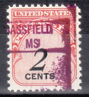 USA Precancel Vorausentwertungen Preo Locals Mississippi, Bassfield 841 - Precancels