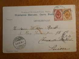 G24 RUSSIE   BELLE  LETTRE   1902 A CHAUX DE FOND SUISSE +PARTITION MUSIQUE+AFF. INTERESSANT+++ - Storia Postale