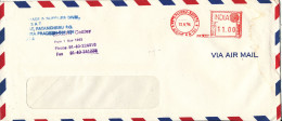 India Air Mail Cover With Meter Cancel Sent To Denmark 13-9-1994 - Posta Aerea