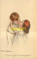 Illustrateur Bompard, Tout à Fait Comme Papa, 2 Enfants Qui S'embrassent - Bompard, S.