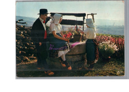 BOURGOGNE - Région Folklore Les Jeunes Gens Se Content Fleurette Avant D'aller Marander Puit Costume Carte Vierge - Bourgogne