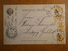 G24 RUSSIE   BELLE CARTE   1892 PHTA A  LEIPZIG GERMANY  ++AFF. INTERESSANT+++ - Lettres & Documents