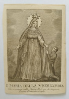 Bp25 Antica Incisione Madonna S.maria Della Misericordia Gioiosa Francesco Scafa - Estampes & Gravures