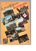 BOURGOGNE - Région Bouteille De Vin Raisin Blason La Prestigieuse Bourgogne Carte Vierge - Bourgogne
