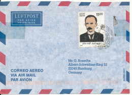 India Air Mail Cover Sent To Germany 1997 ?? Single Franked - Luftpost