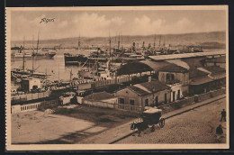 CPA Alger, Le Port Avec Bateau à Vapeurn Et Attelage à Cheval  - Alger