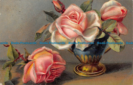 R157254 Old Postcard. Pink Roses. 1908 - Mundo