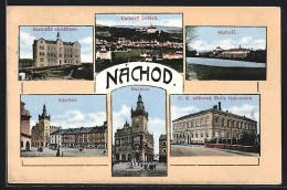 AK Náchod, Celkový Pohled, Nádrazí, Radnice  - Czech Republic