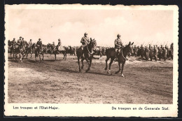 AK Les Troupes Et L`Etat-Major, Armée Belge  - Sonstige & Ohne Zuordnung