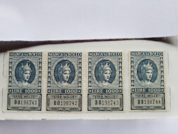 ITALIA REGNO FISCALI MARCA DA BOLLO 1000 LIRE X 4 NUOVI MNH - Revenue Stamps