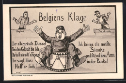 AK Belgischer Soldat Bittet England Und Frankreich Um Hilfe, Propaganda 1. Weltkrieg  - Oorlog 1914-18