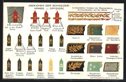 AK Insignes De L' Armee Suisse Officiers, Verschiedene Abzeichen Der Rangstufen  - Other & Unclassified