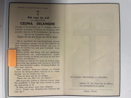 Devotie DP - Overlijden Celina Delanghe - Kwaremont 1885 - Ronse 1954 - Obituary Notices