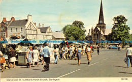 R156400 Market And St. Cuthberts Parish Church. Darlington. Dennis. 1979 - World