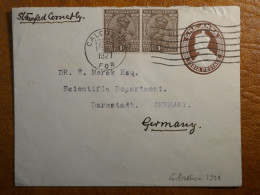 G24 INDIA   BELLE  LETTRE  ENTIER  1927  CALCUTTA A  DAREMSTADT GERMANY  +AFF. INTERESSANT+++ - Sonstige & Ohne Zuordnung