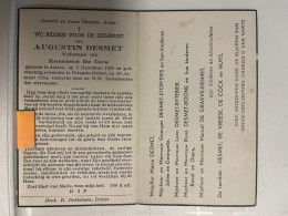 Devotie DP - Overlijden Augustin Desmet Wwe De Cock - Astene 1869 - Petegem-Deinze 1954 - Obituary Notices