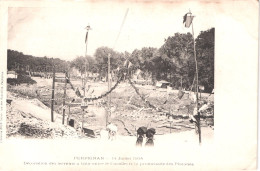 FR66 PERPIGNAN - Brun - 14 Juillet 1904 - Décoration Des Terrains Entre Castillet Et Promenade Des Platanes Rare - Belle - Perpignan