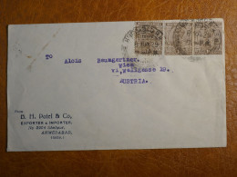 G24 INDIA   BELLE  LETTRE  ENTIER  1929   AHMENABAD A  AUSTRIA   +AFF. INTERESSANT+++ - 1911-35 King George V