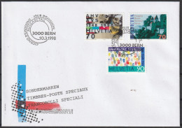 Schweiz: 1998, Blanko- Satzbrief, Mi. Nr. 1640-42, Jahresereignisse, ESoStpl. BERN - FDC