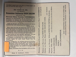 Devotie DP - Overlijden Ernestus Den Dauw Echtg Vanderbeken - Audenaarde / Oudenaarde 1878 - Deinze 1954 - Obituary Notices