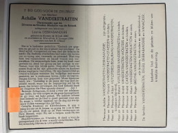 Devotie DP - Overlijden Achille Vanderstraeten Echtg Debrabandere - Komen 1880 - Wervik 1954 - Obituary Notices