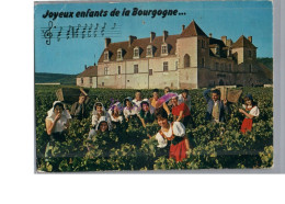BOURGOGNE - Chanson Partition Joyeux Enfants De La Bourgogne Folklore Femme Troupe Costumes Et Coiffe Vigne - Andere & Zonder Classificatie
