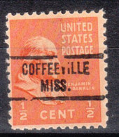 USA Precancel Vorausentwertungen Preo Locals Mississippi, Coffeville 734 - Precancels