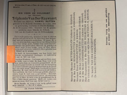 Devotie DP - Overlijden Triphonie Van Der Hauwaert Wwe Rutten - St-Kornelis-Horebeke 1861 - Maarke-Kerkem 1954 - Décès