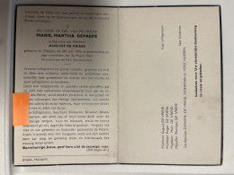 Devotie DP - Overlijden Marie Depaepe Echtg De Vriese - Zingem 1896 - 1954 - Obituary Notices