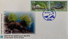 Artsakh - Karabakh 2024 Mi 264-265 Underwater Flora Fauna Fish Wels Catfish Algae Dinophyta FDC - Armenië