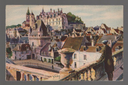 CPA - 37 - Château De Loches - Le Château Royal Et La Porte Des Cordeliers - Illustration Couleurs Yvon - Non Circulée - Loches